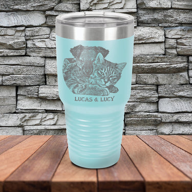 Custom Pet Photo Engraved 30oz Tumbler Gift for Pet Owner